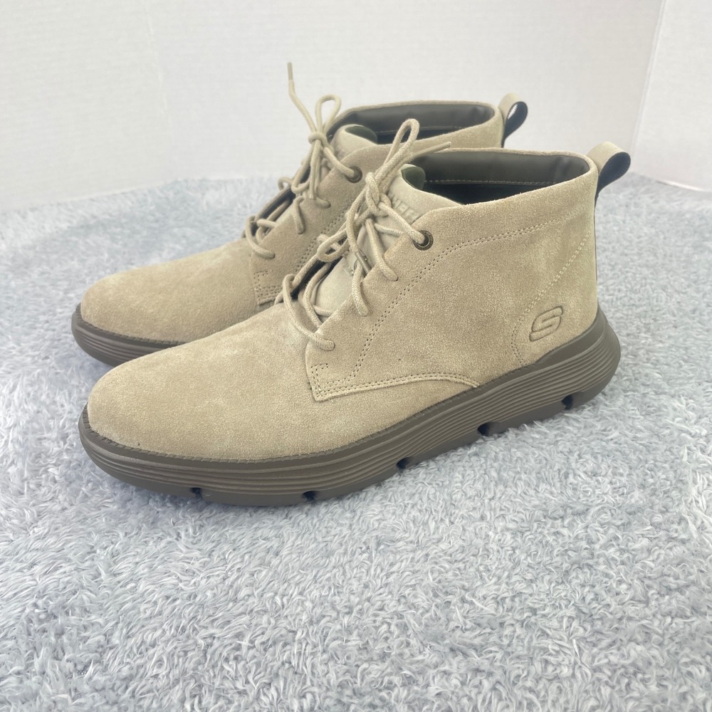 Skechers Chukka Boots Mens 11 Sand Suede Leather Classic Fit Goga Mat 204903‎